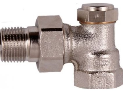 HONEYWELL Resideo VERAFIX-E V2420 šroubení pro otopná tělesa, DN15, Rp 1/2" M, 130°C, závitové, přednastavitelné, rohové, červený bronz, V2420E0015
