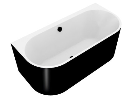 Polysan ASTRA DR MONOLITH nástěnná stojící vana 160x75x60cm, bílá/černá 34611MDRB