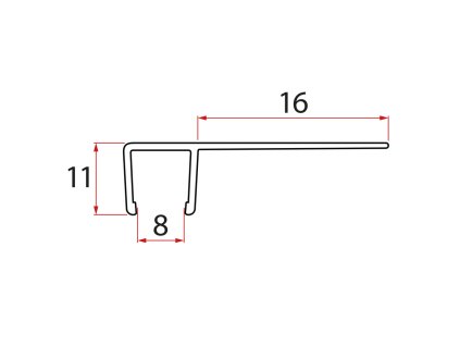 Polysan Set svislých těsnění pro sklo 8/8mm, 2000mm NDAL06