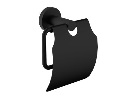 Sapho X-ROUND BLACK držák toaletního papíru, s krytem, černá mat XR732B