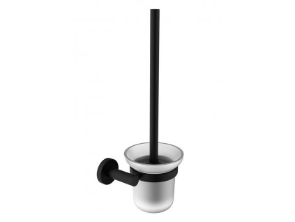 Sapho X-ROUND BLACK WC štětka závěsná, mléčné sklo, černá mat XR323B