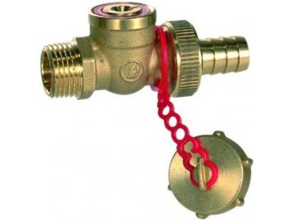 GIACOMINI R608 kohout 3/4" vypouštěcí kulový, s hadicovou vývodkou a zátkou, mosaz, R608Y014