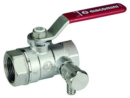 GIACOMINI R250DS kulový kohout FF3/4"x1/4" závitový, vypouštěcí, páka, voda, mosaz/chrom, R250SX004