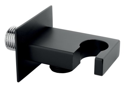 Novaservis Kovový držák sprchy s vývodem 1/2", černá D/KVADRO,5