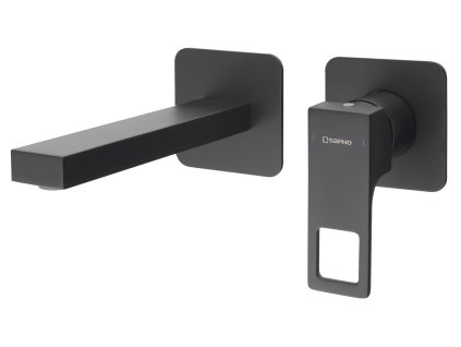 Sapho FORATA podomítková umyvadlová baterie, délka hubice 18,5cm, černá mat FT018/15