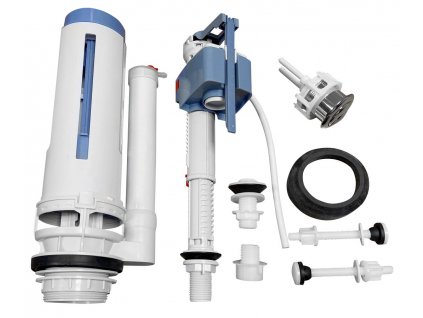 Sapho Splachovací souprava s DUAL tlačítkem 49mm, spodní napouštění 1/2", černá NDPC1012RB-1