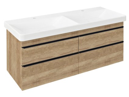 Sapho SITIA dvojumyvadlová skříňka 116x50x44,2cm, 4xzásuvka, dub alabama SI120-2222