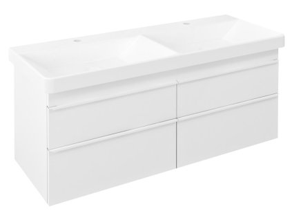 Sapho SITIA dvojumyvadlová skříňka 116x50x44,2cm, 4xzásuvka, bílá mat SI120-3131