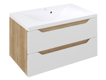 Sapho WAVE umyvadlová skříňka 79,7x45x47,8cm, bílá/dub alabama WA080-3022