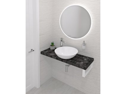 Sapho AVICE deska pod umyvadlo 220x36cm, tl.5cm, štípaný kámen AV2269