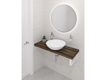 Sapho AVICE deska pod umyvadlo 90x36cm, tl.5cm, dub tmavý AV09611