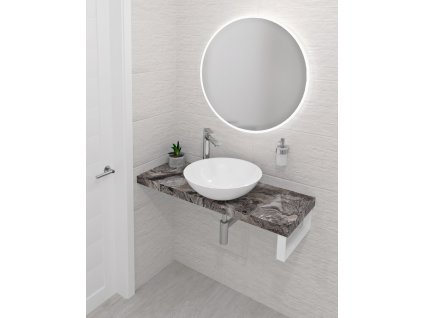 Sapho AVICE deska pod umyvadlo 80x36cm, tl.5cm, šedý kámen AV08610