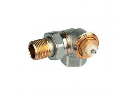 Honeywell Resideo V2020 termostatický ventil, kuželka SX, s přednastavením, úhlový pravý, PN10, DN15, připojení 1/2" - zkrácená verze, V2020RSX15