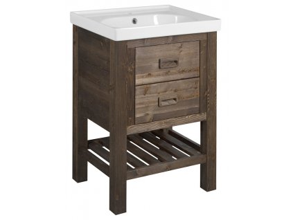 Sapho BRAND umyvadlová skříňka 56x83x43cm, mořený smrk BA068S