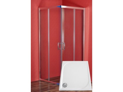 ARTTEC Sprchový kout obdélníkový SMARAGD 100 x 90 x 198 cm čiré sklo s vaničkou z litého mramoru LINEA PAN04680