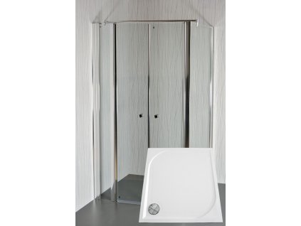 ARTTEC Sprchový kout rohový SALOON D 18 grape sklo 100 x 80 x 198 cm s vaničkou z litého mramoru LINEA PAN04669