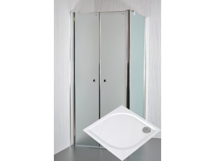 ARTTEC Sprchový kout rohový SALOON A 17 grape sklo 80 x 80 x 198 cm s vaničkou z litého mramoru LINEA PAN04665