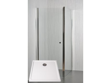 ARTTEC Sprchový kout rohový jednokřídlý MOON A 4 čiré sklo 90 x 90 x 198 cm s vaničkou z litého mramoru POLARIS PAN04467