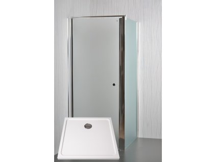 ARTTEC Sprchový kout rohový jednokřídlý MOON A 17 grape sklo 80 x 80 x 198 cm s vaničkou z litého mramoru POLARIS PAN04470