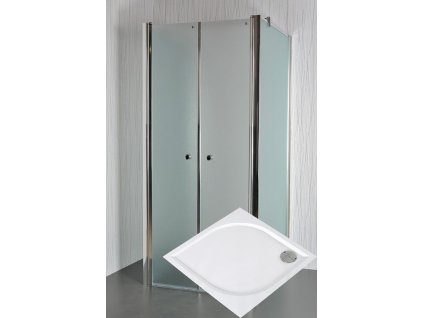 ARTTEC Sprchový kout nástěnný SALOON B 17 grape sklo 80 x 80 x 198 cm s vaničkou z litého mramoru LINEA PAN04667