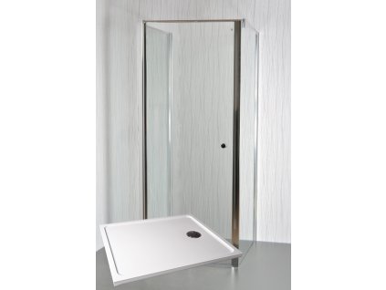 ARTTEC Sprchový kout nástěnný jednokřídlý MOON B 26 čiré sklo 100 x 80 x 198 cm s vaničkou z litého mramoru POLARIS PAN04492