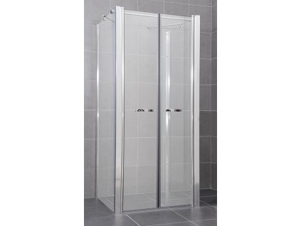 ARTTEC Sprchový kout nástěnný COMFORT B 17 grape sklo 80 x 80 x 198 cm s vaničkou z litého mramoru POLARIS PAN04547