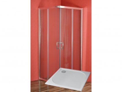 ARTTEC Sprchový kout čtvercový SMARAGD 90 x 90 x 198 cm chinchilla sklo s vaničkou z litého mramoru STONE PAN00958