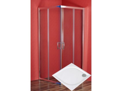 ARTTEC Sprchový kout čtvercový SMARAGD 80 x 80 x 198 cm čiré sklo s vaničkou z litého mramoru LINEA PAN04679