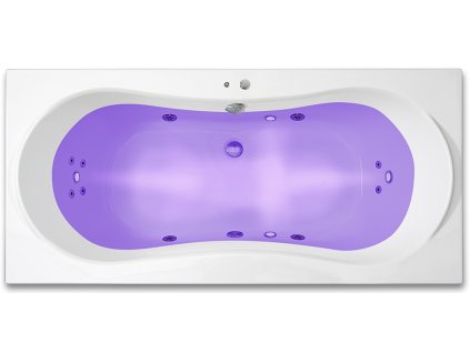ARTTEC KRONA SURF + CHROMO 180 x 80 cm hydromasážní akrylátová vana PAN04392