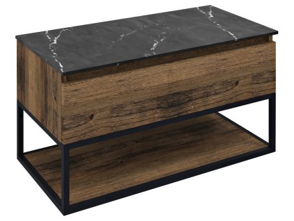 Sapho SKARA umyvadlová skříňka 90x50x45cm, černá mat/dub collingwood CG006-1919