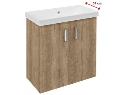 Sapho THEIA umyvadlová skříňka 66,3x70x35cm, 2x dvířka, dub alabama TH072-2222