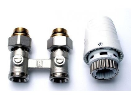 Honeywell VT3096 připojovací sada pro kompaktní otopná tělesa: připojovací šroubení Verafix-VKE (H-blok) přímé, 3/4" (V2496DX020) + termostatická hlavice Thera 4 (T3001), VT3096DX20