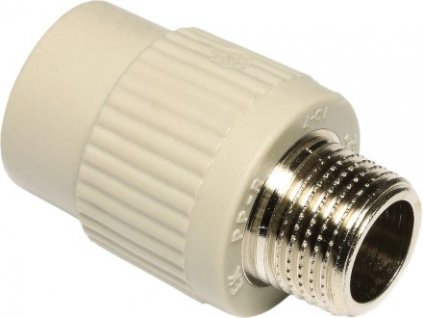 WAVIN EKOPLASTIK PPR přechodka 25mm, 3/4", s kovovým závitem vnějším, navařovací, voda, PP-R, SZE02525RCT
