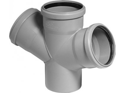 HT PLUS HTDA dvojitá odbočka DN110/110/110, 45°, PP, šedá, 16300