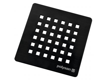 Polysan FLEXIA čtvercová krytka sifonu, černá 73247