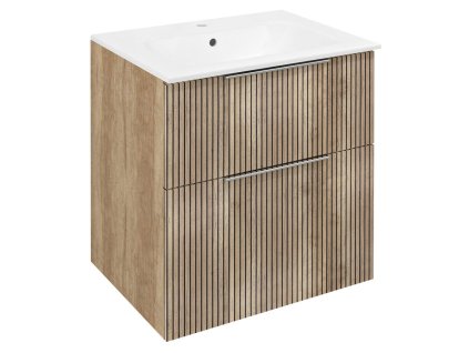 Sapho CIRASA STRIP umyvadlová skříňka 59,2x64x46cm, dub alabama CR601-2322