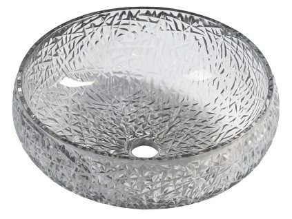 Sapho GAVIOTA skleněné gravírované umyvadlo na desku Ø 42cm, černá TY306