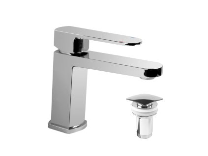 Mereo Umyvadlová stojánková baterie, Mada, chrom, s vyšší pákou, s clic-clac CH02 CBQ10104MC