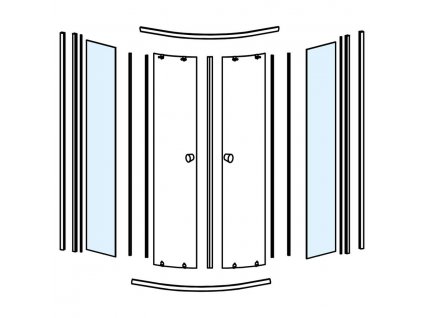 Aqualine Sklo pro HLS900Y, pevná část NDHLS900Y-1