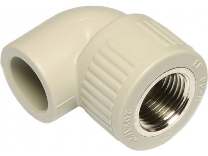WAVIN EKOPLASTIK PPR koleno 20mm, 3/4", 90°, s kovovým závitem vnitřním, svařovací, voda, PP-R, SKOI02025RCT