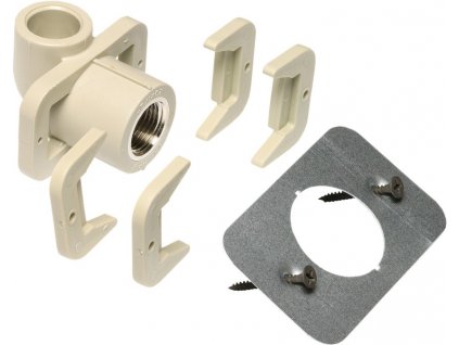 WAVIN EKOPLASTIK PPR nástěnné koleno pro sádrokarton 20mm, 1/2", svařovací, voda, PP-R, SNKS020SXX, SNKS020SRCT