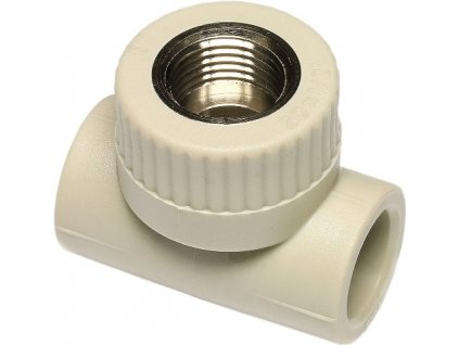 WAVIN EKOPLASTIK PPR T-kus 20mmx1/2"x20mm, s kovovým závitem vnitřním, svařovací, voda, PP-R, STKI02020RCT