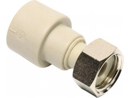 WAVIN EKOPLASTIK PPR přechodka plastová 25mm, 3/4", s převlečnou maticí, svařovací, voda, PP-R, SNAM02525X