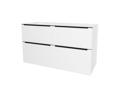 Mereo Mailo, koupelnová skříňka 121 cm, černé madlo, Multidecor, Bílá lesk perlička CN593SBBIEL