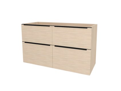 Mereo Mailo, koupelnová skříňka 121 cm, černé madlo, Multidecor, Javor Hard šampaňský CN593SBJHS2