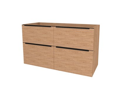 Mereo Mailo, koupelnová skříňka 121 cm, černé madlo, Multidecor, Light Select Walnut CN593SBLSW1