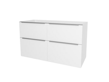 Mereo Mailo, koupelnová skříňka 121 cm, chrom madlo, Multidecor, Bílá lesk perlička CN593SBIEL