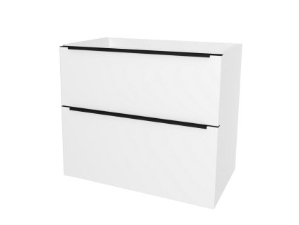 Mereo Mailo, koupelnová skříňka 81 cm, černé madlo, Multidecor, Bílá lesk perlička CN591SBBIEL