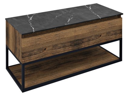 Sapho SKARA umyvadlová skříňka 100x50x45cm, černá mat/dub collingwood CG009-1919