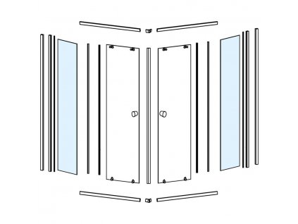 Aqualine Sklo pro HLF808Y, pevná část NDHLF808Y-1